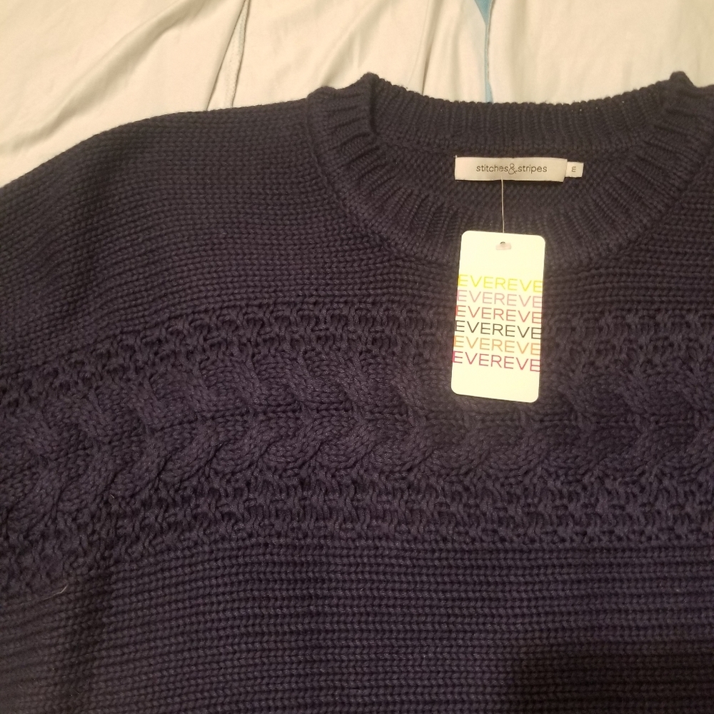 Stitches & Stripes Cable Knit Dolman Sweater
